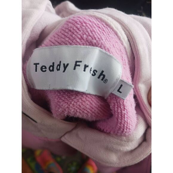 Teddy fresh hoodie color block Unisex froggy sketch pullover large pastels - Picture 4 of 4